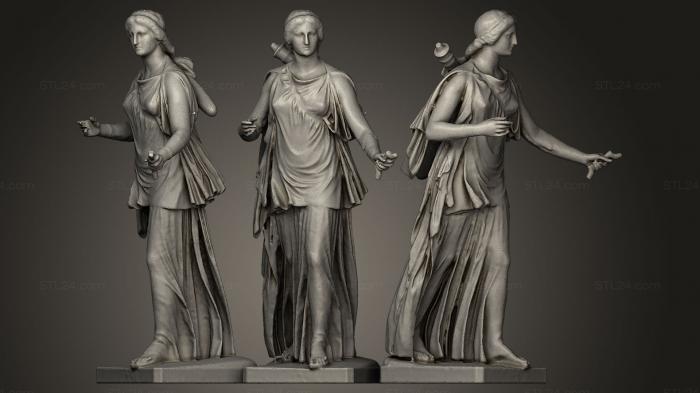 Статуи античные и исторические (Артемис в движении, STKA_0096) 3D модель для ЧПУ станка